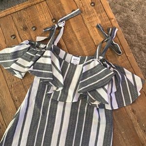 MISA Nicolette Stripped off Shoulder Minidress.